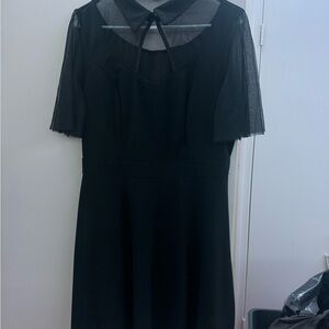SHEIN Black Dress with Sheer Sleeves